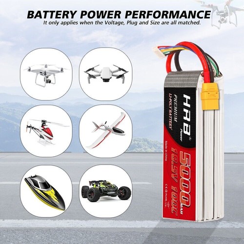 HRB 5000mAh 18.5V 5S 100C XT90 LiPo Battery for RC Helicopter Drone Truck Boat - Picture 4 of 6