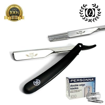 BARBER SALON STRAIGHT WET CUT THROAT SHAVETTE SHAVING RAZOR 100 PERSONNA BLADES