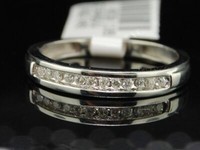 Diamant Ehering 10K WeißGold Rund Schliff JubiläUm Ring 0.13 Karat