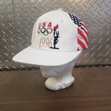 Vintage 90s 1996 Atlanta Olympics American Flag USA Made Adjustable Hat
