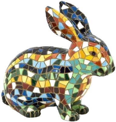 Animaux | Statue en résine d'un Lapin MULTICOLORE | Déco et Artisanat