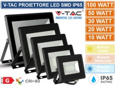 V-TAC OPTONICA FARO FARETTO LED SMD 10W 20W 30W 50W 100W SLIM DA ESTERNO IP65