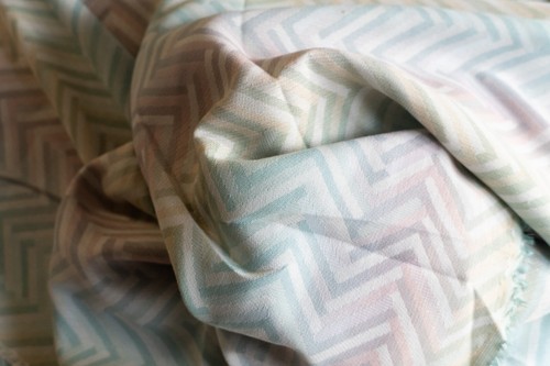 Multicolor chevron zig zag upholstery fabric remnant two yards - Picture 4 of 4
