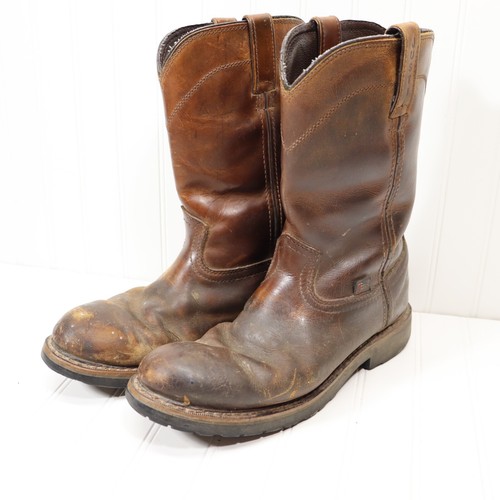 Justin Boots 10" Waterproof Brown Western Cowboy Boots Men's Size 8.5 D