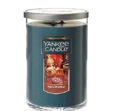 Yankee Candle "PATCHOULI" 2-WICK Tumbler~ Fresh~ Large 22 oz ~ WHITE LABEL~ RARE