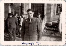 Handsome US Army Soldier Man Marines Military Snapshot 1940s Vintage Photo
