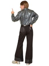Disco Pants 70's Fever Retro Black Fancy Dress Halloween Adult Costume Accessory