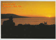 Australia VICTORIA VIC Sunset ARTHUR SEAT Mornington Peninsula Rose postcard '89
