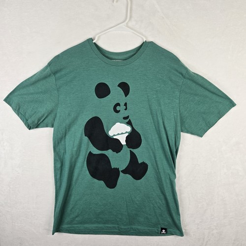 Johnny Cupcakes Mens Green Panda Cotton Blend Shory Sleeve T-Shirt Size XL