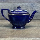 Hall Blue with Gold design 6 cup Tea pot made USA
