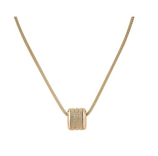 SKAGEN GOLD SNAKE CHAIN S/STEEL+MILANAISE INSERT BARREL CHARM