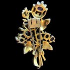 TRIFARI Alfred Philippe Amethyst Crystal Blue Enamel Bell Flower Floral Clip/Pin — photo 8