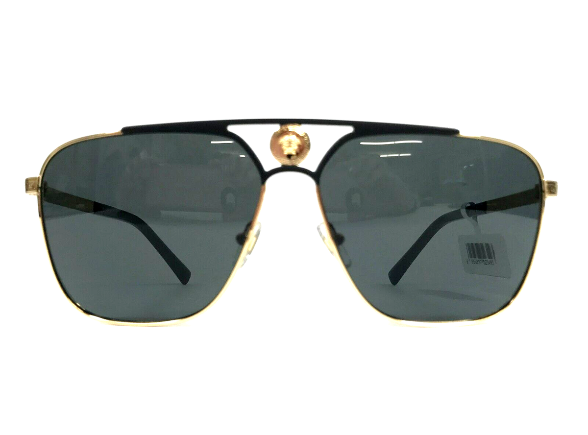 Versace Sunglasses MOD.2238 1436/87 Matte Black Gold Aviator
