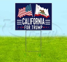 CALIFORNIA FOR TRUMP 18x24 Yard Sign WITH STAKE Corrugated Bandit 2024