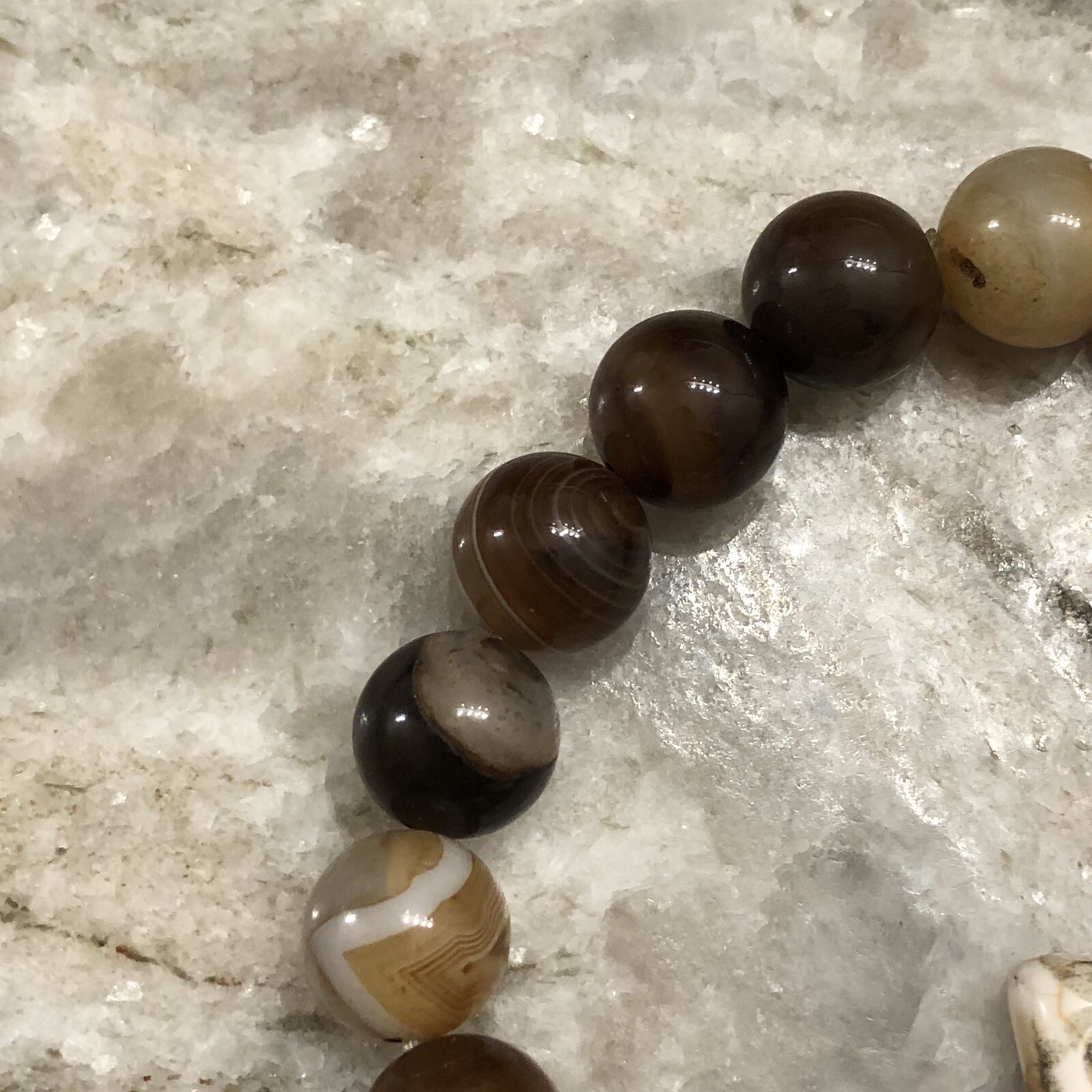 Cross The Path Brown Stone Stretchable Cross Brac… - image 3