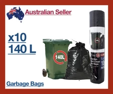 x10 140L Mighty Garbage Rubbish Garden Refuse Bag Black Liner 100x140cm New