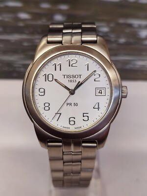 TISSOT PR50 QUARTZ WHITE DIAL J376/476K SWISS MEN FULL WORKING