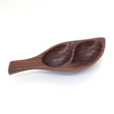 De Colección Granadillo Madera Cuenco Baratija Plato Forma Hoja MCM Caramelo Hecho en Honduras LEER