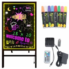 LED Message Board Restaurant Menu Sign Illuminated Neon Erasable with Remote