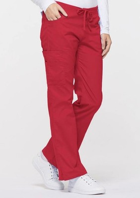 Red Dickies Scrubs EDS Signature Mid Rise Drawstring Cargo Pant 86206 REWZ