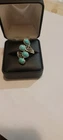 Four .75 Ct Turquoise 925 Sterling Silver Ring