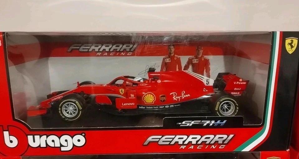 Burago BBurago F1 Ferrari Modello Model 1/18 Automodello SF71H New In Box Vettel - Immagine 2 di 2