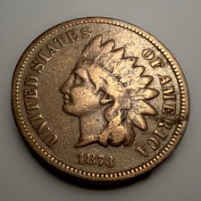 1873 closed 3 Indian Head Small Cent Coin