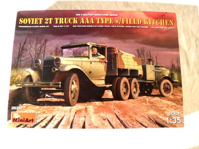 1/35 Miniart Soviet 2T Truck AAA Type w/ Field Kitchen # 35257 w2 Figures Sealed