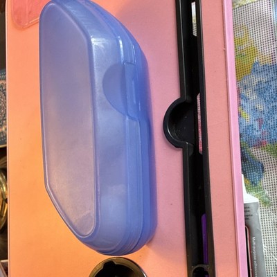 Blue Plastic Oval Egg Storage Container Snap Lid 8 Egg Dishwasher Safe