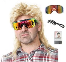 Kavsni Mullet Wigs for Men Joe Dirt Emo Wig 80s Costumes 2057-Light Blonde