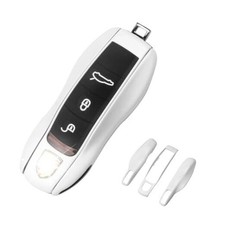 for Porsche Key Fob Cover,3-Piece Painted Key Shell Compatible with A:White