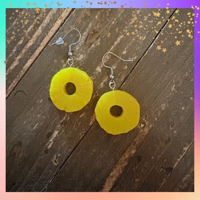 Pineapple Slice Earrings   | Hypoallergenic Stainless Steel Hooks
