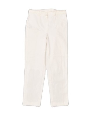 VINTAGE Damen Slim Freizeit Hose W32 L28 Off White CW04