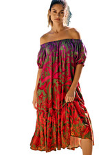 Coachella  Anthropologie Farm Rio Boho Festival Off-The-Shoulder Cover-Up Dress