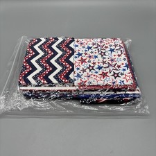 Usa American Flag Fabric For Quilting 16 Large Squares Of Different Patterns