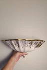 Vintage Royal Haeger Gold Tweed Wall Pocket R1506 - 22K Gold Luster - MCM MINT