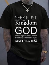 Bible Verse Seek First The Kingdom Of God Christian T-Shirt Women'S Men'S Gra