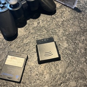 Sony PlayStation 2 Slim Console (SCPH-75001) 2 Wireless Controllers 10 Games
