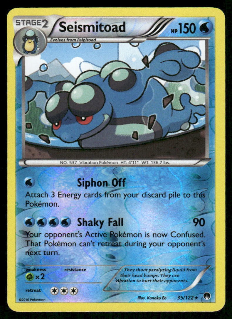 Seismitoad XY - BREAKpoint [35/122] Rare Reverse Holofoil NM Pokemon
