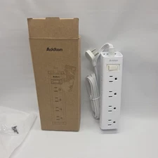 Addtam Surge Protector Power Strip - 10 FT Extension Cord, Power Strip 