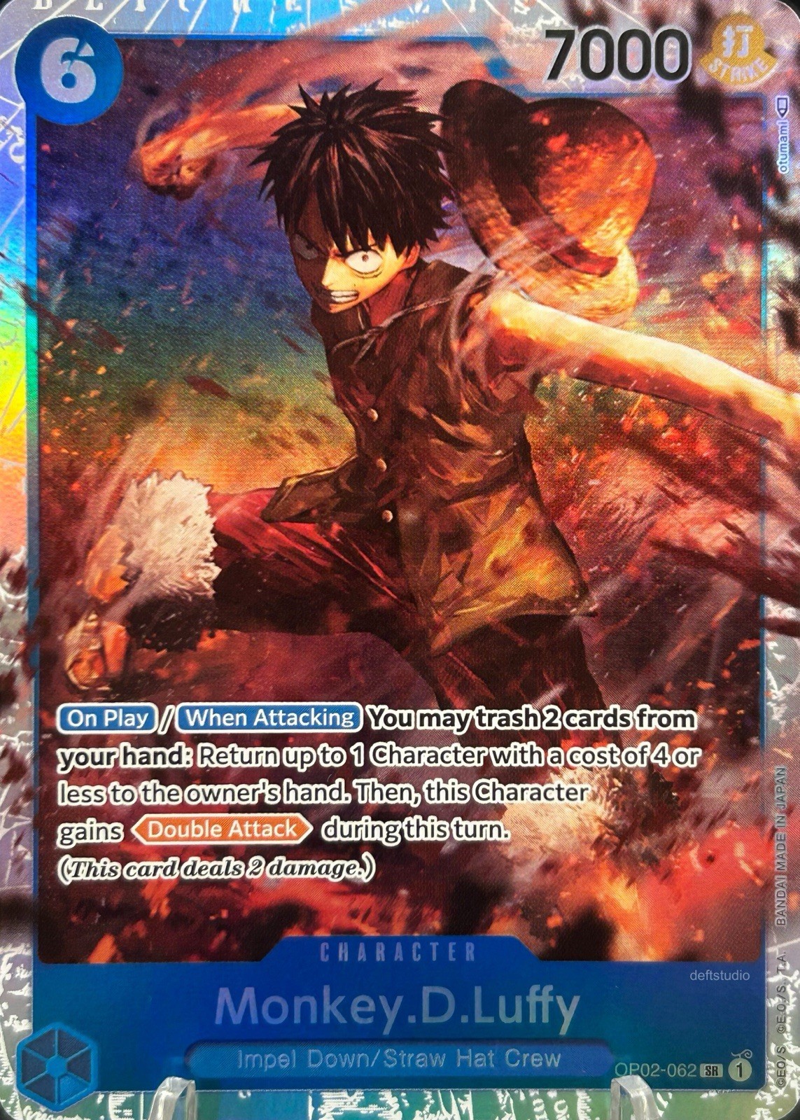 • Monkey.D.Luffy • OP02-062 SR Paramount War Holo Foil One Piece TCG NM