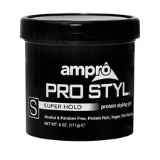 Ampro Pro-Styl Protein Styling Hair Gel, Super Hold, 6 Ounces