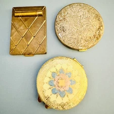 Vintage Bourjois Evening in Paris, Bell 5th Ave. Powder Rouge Lipstick Compact