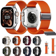 For iWatch Ultra 3 2 1 Sereies 11 1 Nylon Sport Magnetic Replacement Strap Band