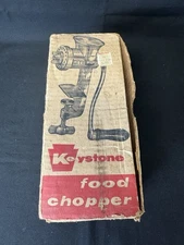 Vintage Keystone Food Chopper In Original Box Hand Cranked Cast Iron Made In USA