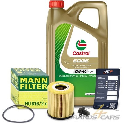 MANN ÖLFILTER+5L CASTROL EDGE 0W-40 FÜR MINI R50 R53 R52 COOPER ONE WORKS