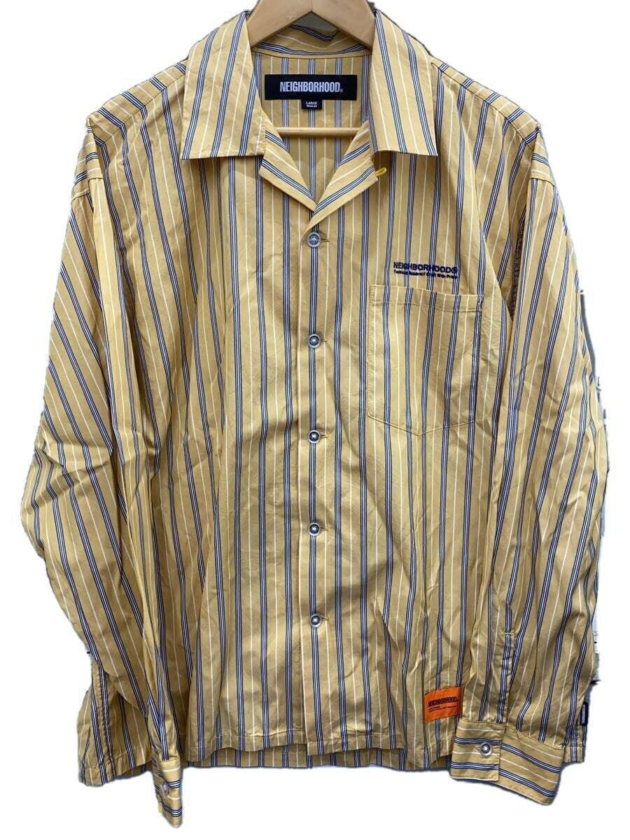 Neighborhood Long Sleeve Shirt L Cotton Yellow Stripe Neighborhood Long Sleeve Shirt L Cotton Yellow Stripe