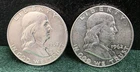 Lot of Two (2) 1962 Benjamin Franklin Half Dollars, AU Condition, 90% Silver
