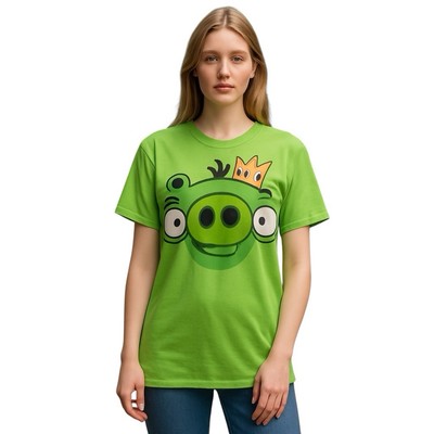 Vintage Original Angry Birds Pig Big Face Shirt Size Small Video Game App 2000s