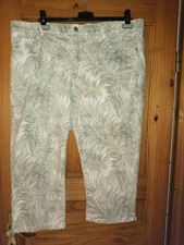 Stooker Damen Jeans 7/8 Hose Sommerjeans Stretch Casual Green palm Größe 48